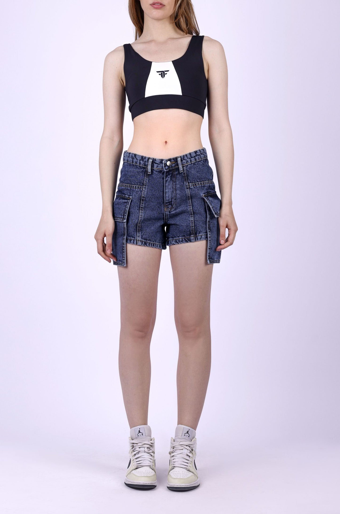 Flap Pocket Denim Shorts