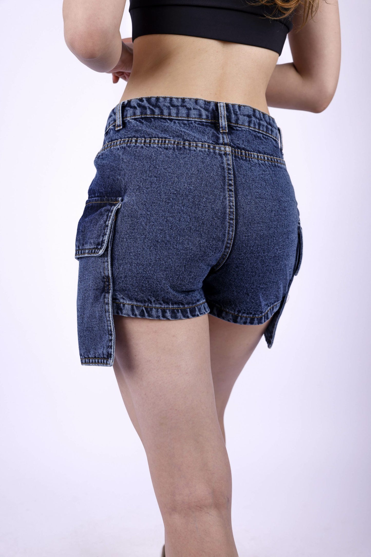 Flap Pocket Denim Shorts