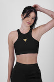 High Neck Sports Bra In Black