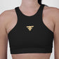 High Neck Sports Bra In Black