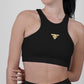 High Neck Sports Bra In Black