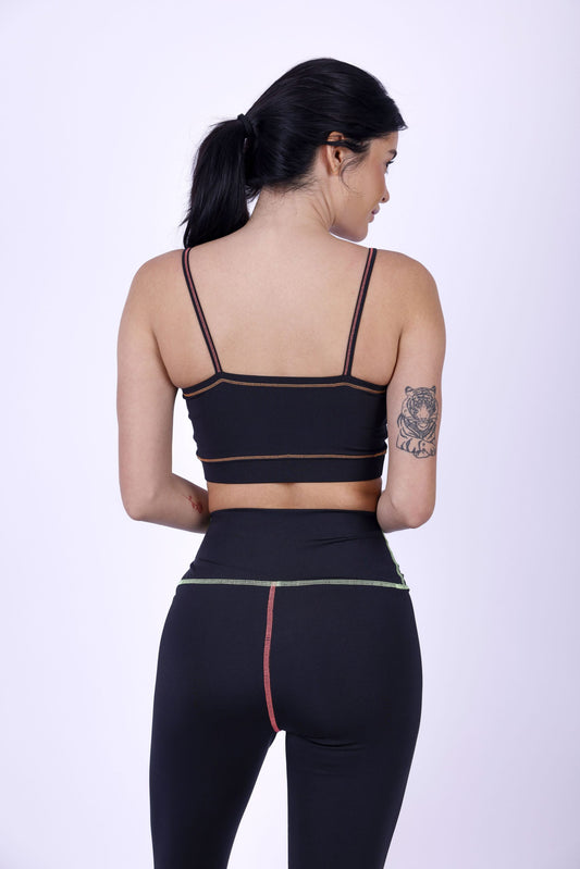 Colored Seams Sports Bra