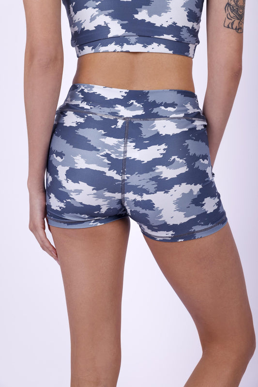 Smoke Grey Camo Printed Short