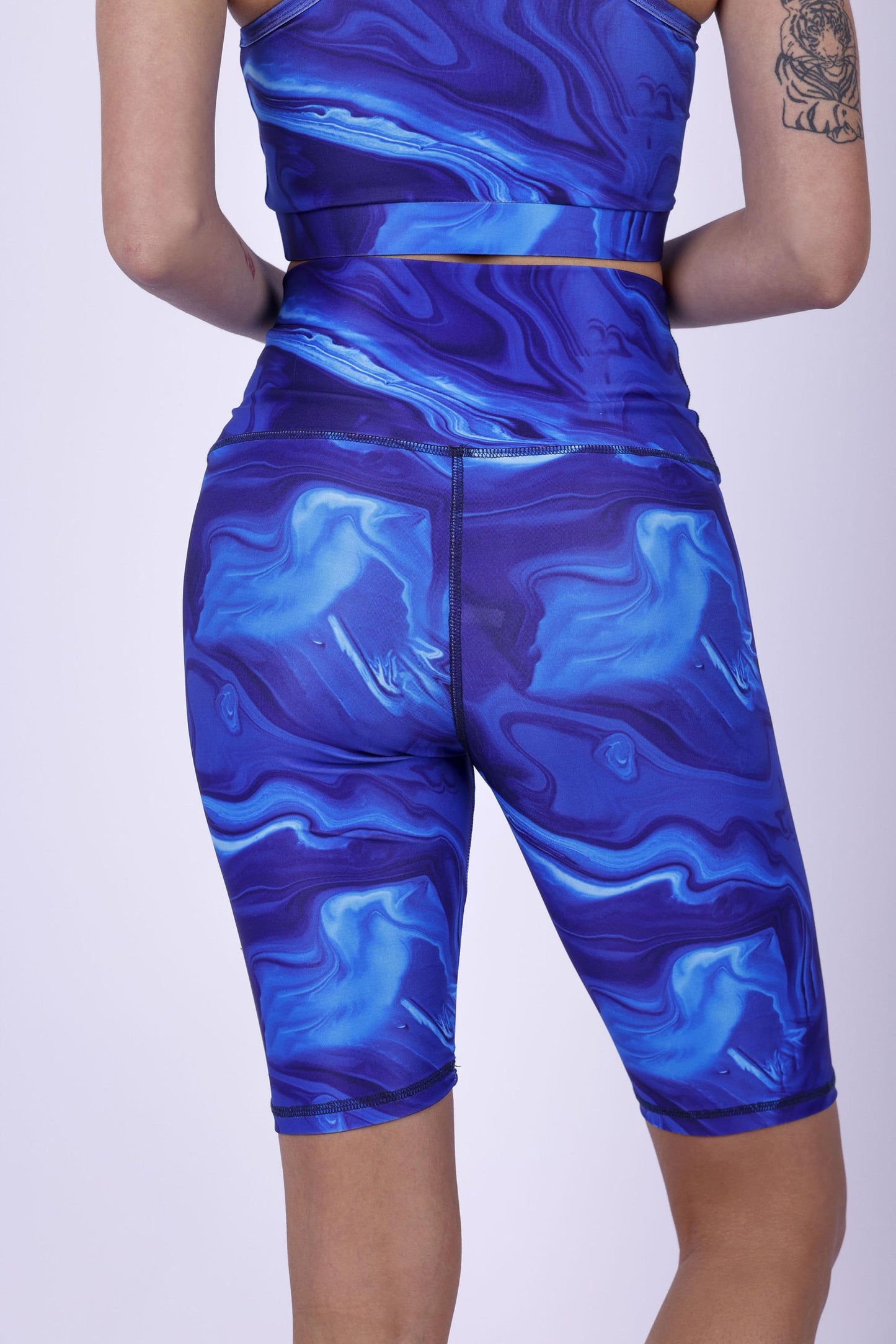 Blue Marble Printed Cycling Short