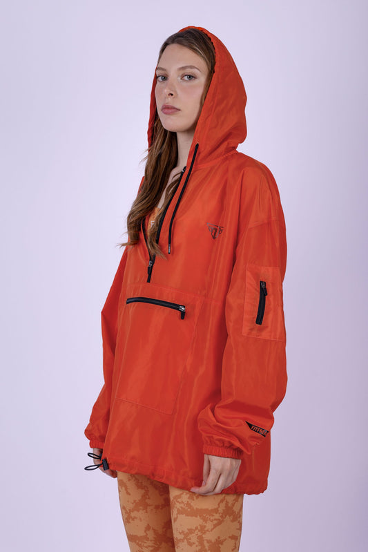 Orange Waterproof Half-Zip Pullover