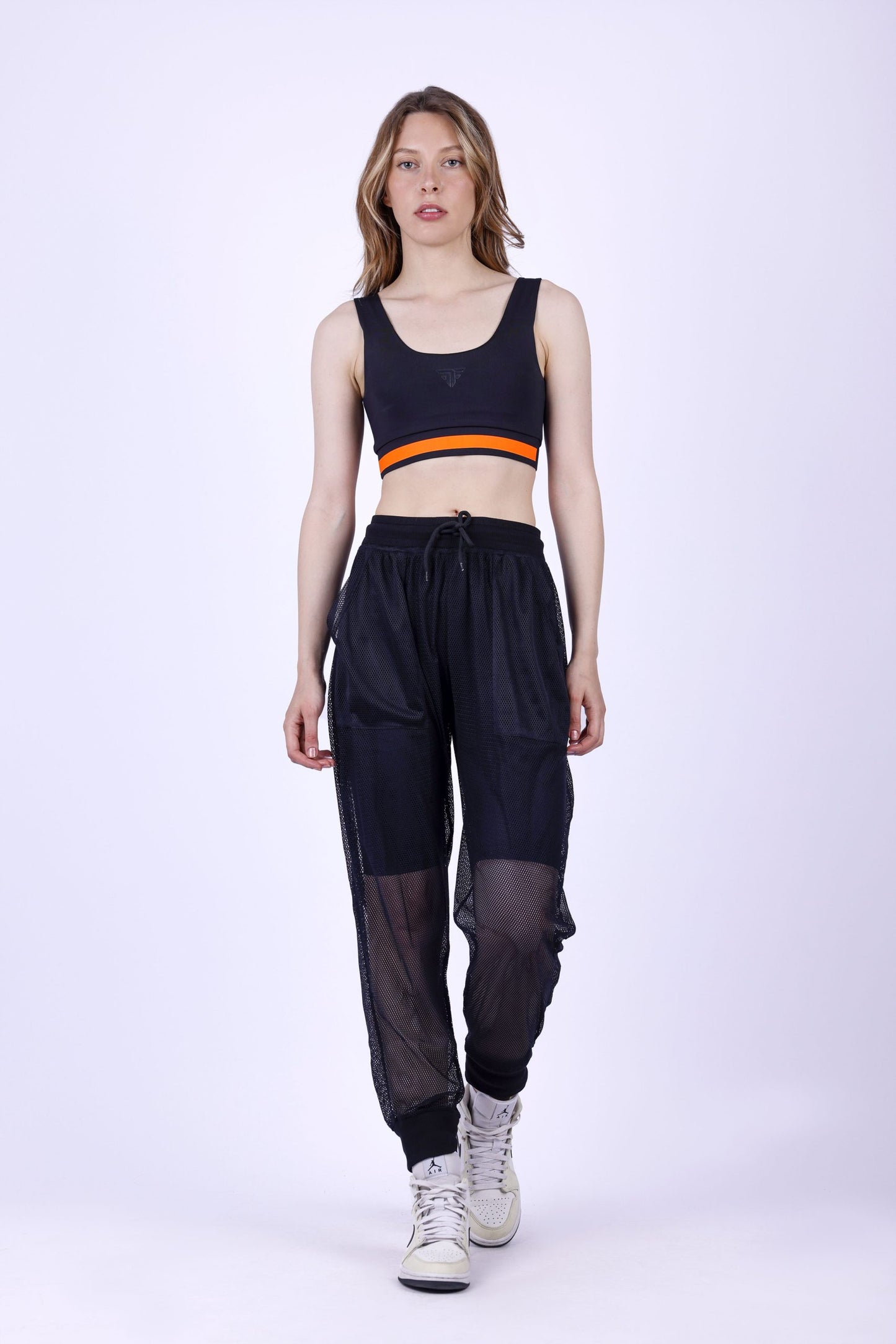 Mesh See-Through Black Sweatpants - sweatpants