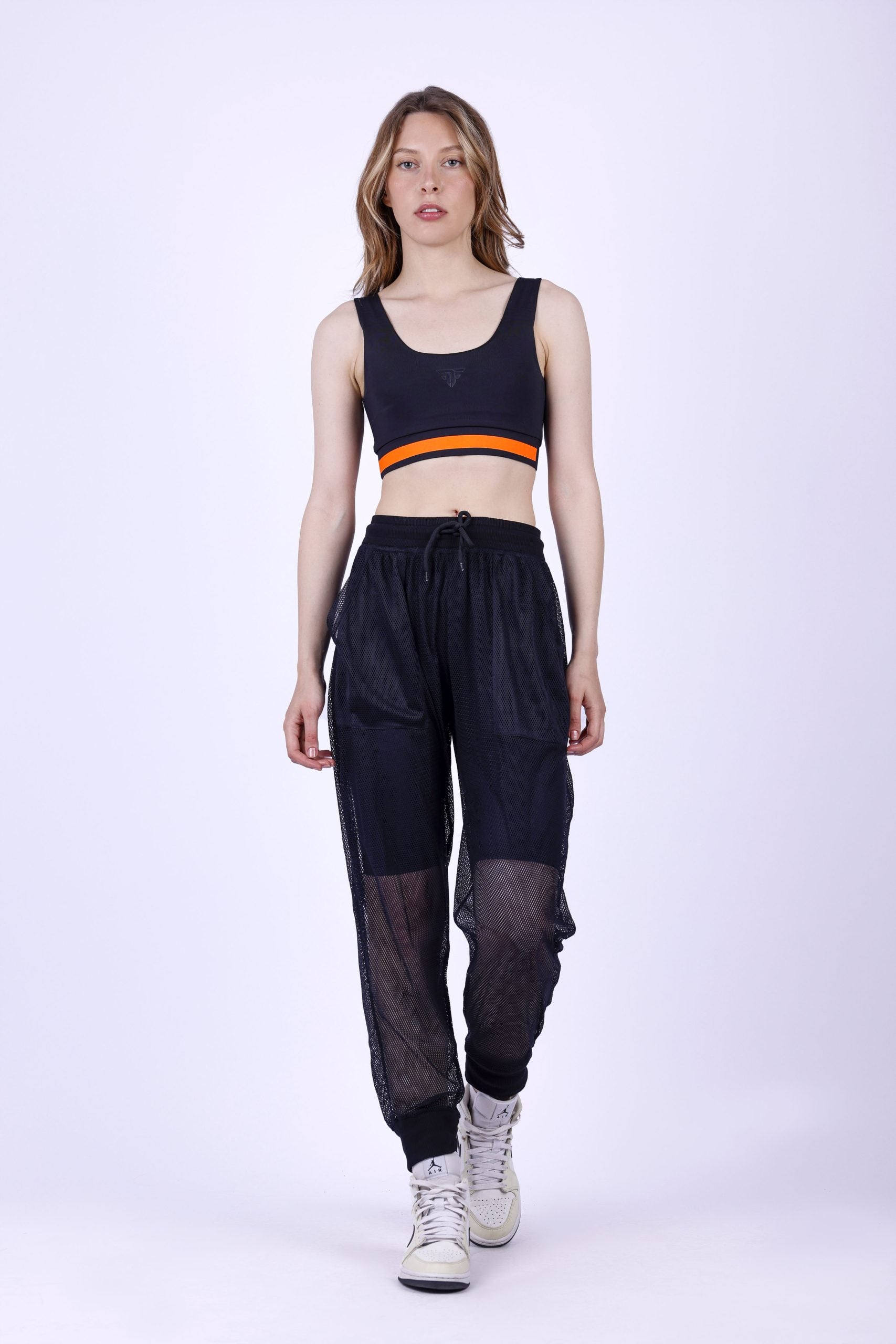 Mesh See-Through Black Sweatpants - sweatpants