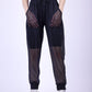 Mesh See-Through Black Sweatpants - sweatpants
