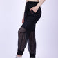 Mesh See-Through Black Sweatpants - sweatpants