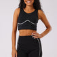 Black Piping Sports Bra