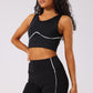 Black Piping Sports Bra
