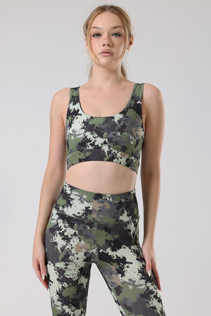 Storm Splash Print Sports Bra