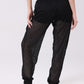 Mesh See-Through Black Sweatpants