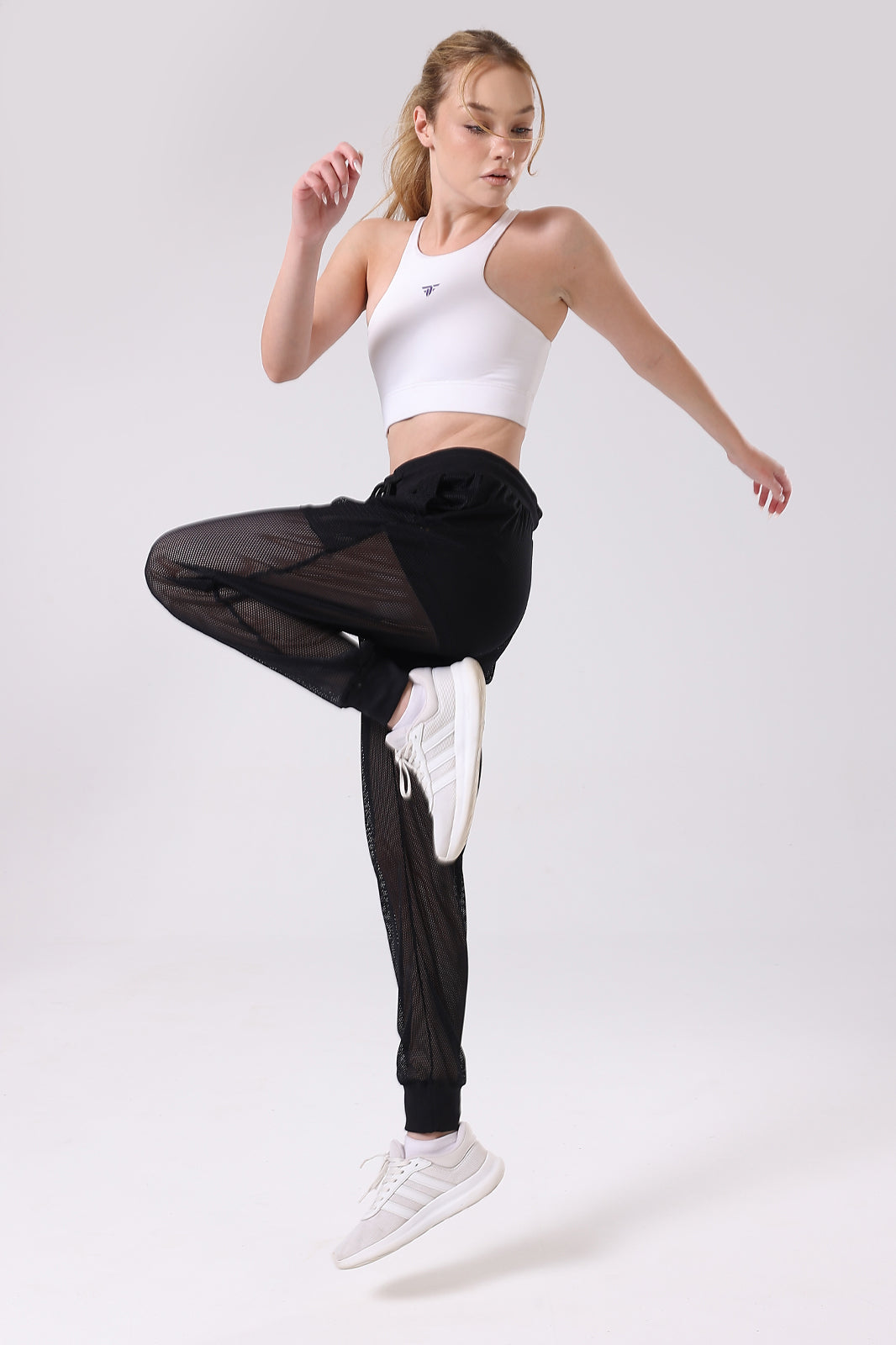 Mesh See-Through Black Sweatpants