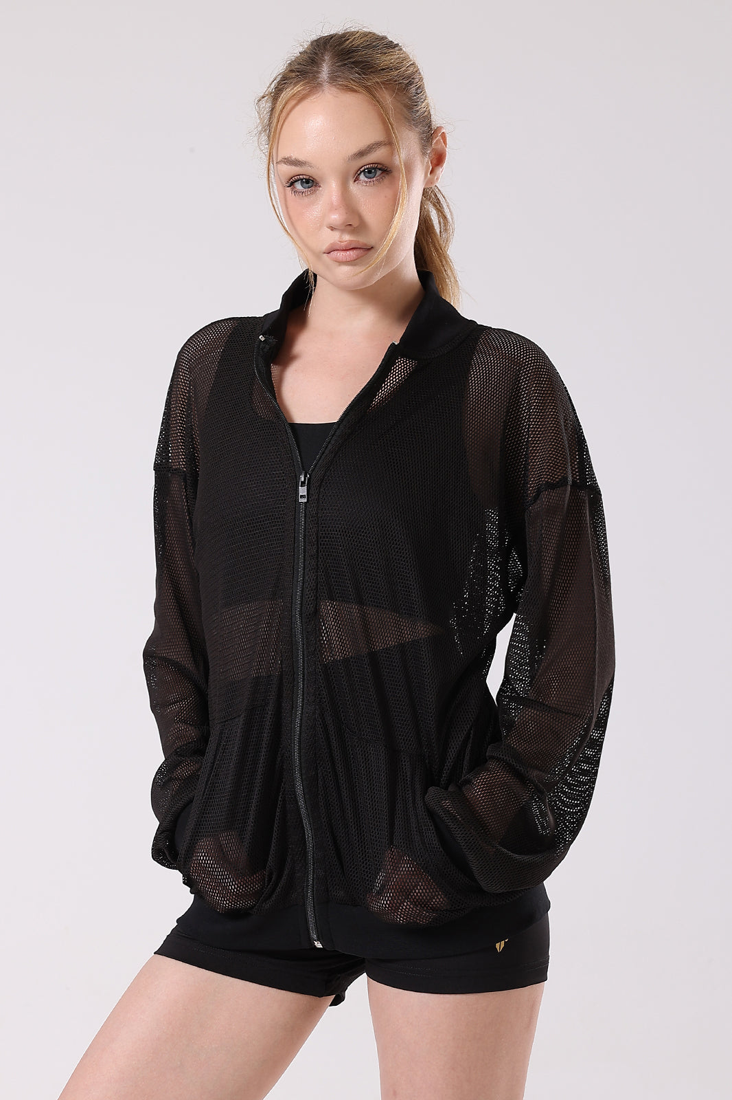 Mesh See-Through Black Jacket