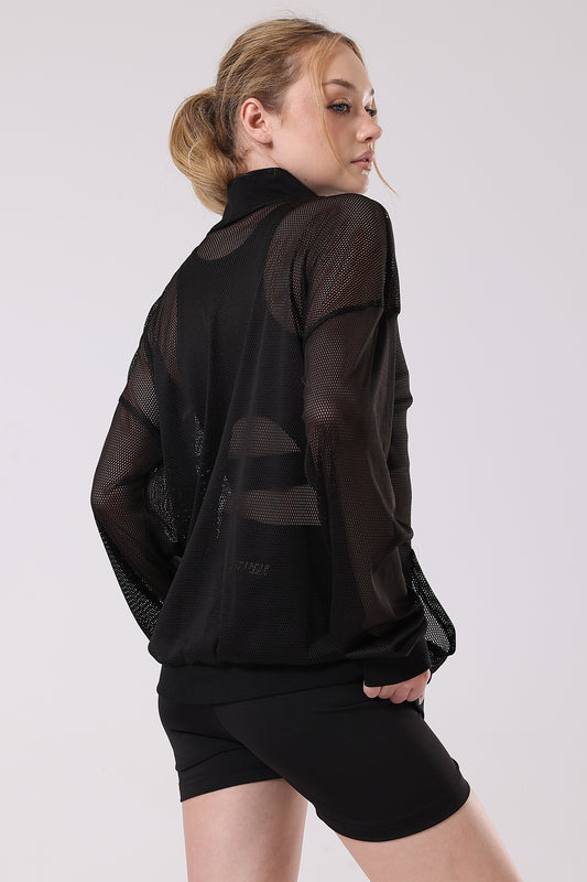 Mesh See-Through Black Jacket