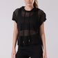 Mesh See-Through Black crop top