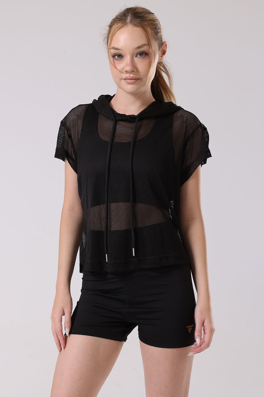 Mesh See-Through Black crop top