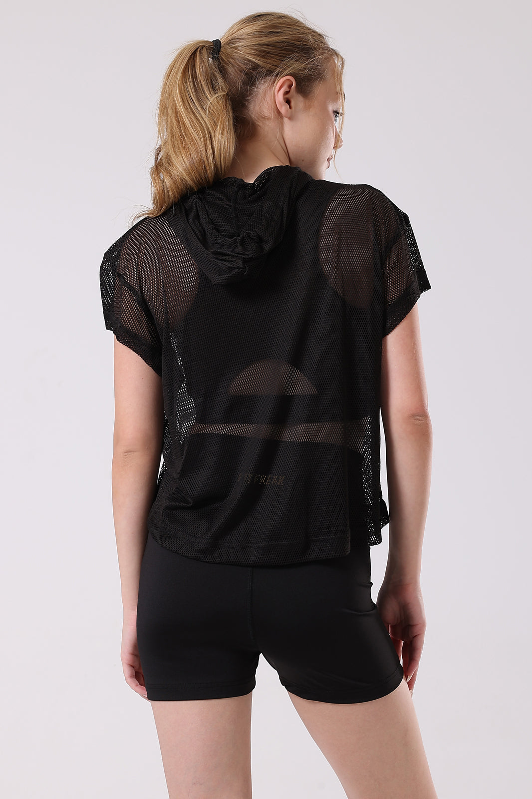 Mesh See-Through Black crop top
