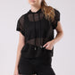 Mesh See-Through Black crop top