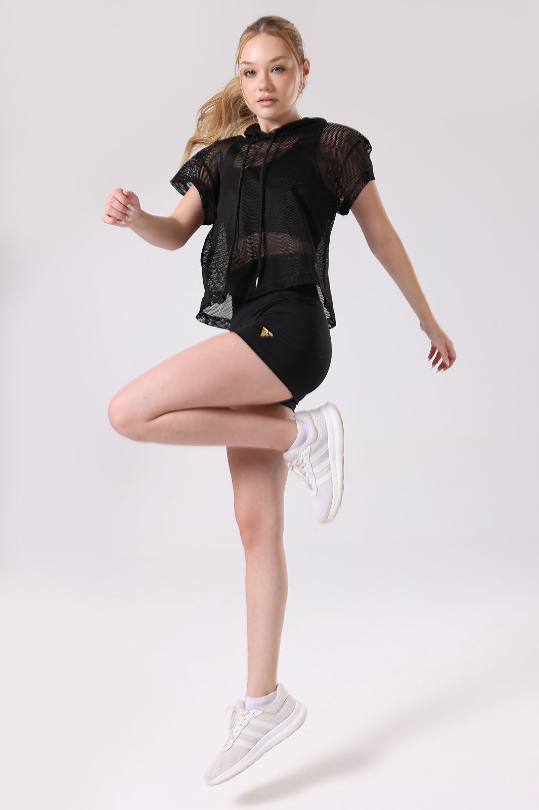 Mesh See-Through Black crop top