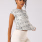 Ink Storm Print Cap Sleeve Top