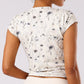 Storm Bloom Print Cap Sleeve top
