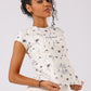 Storm Bloom Print Cap Sleeve top