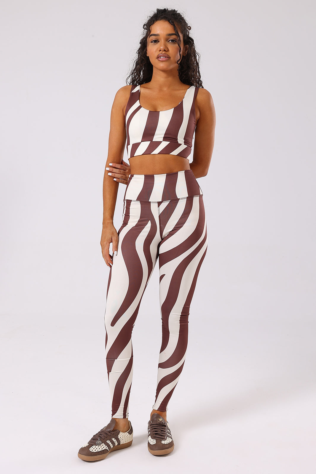 Storm Stripe Print Sports Bra