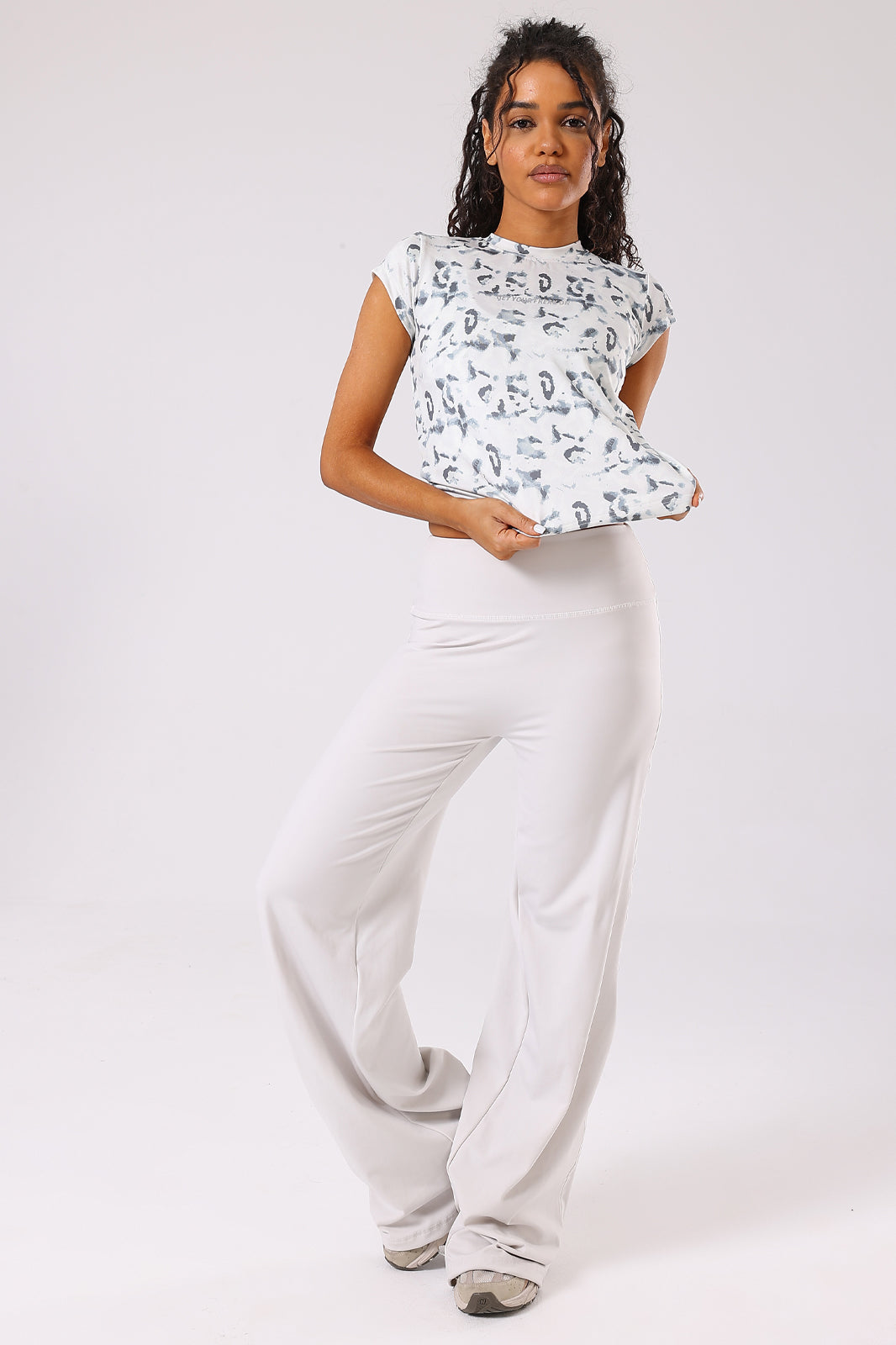 Storm Cloud Print Cap Sleeve top