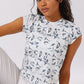 Storm Cloud Print Cap Sleeve top