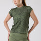 Ink Storm Print Cap Sleeve Top