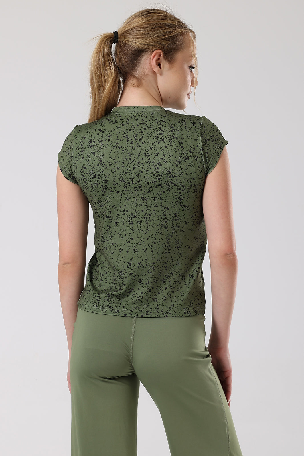 Ink Storm Print Cap Sleeve Top