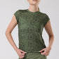 Ink Storm Print Cap Sleeve Top
