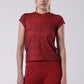 Ink Storm Print Cap Sleeve Top