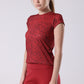 Ink Storm Print Cap Sleeve Top