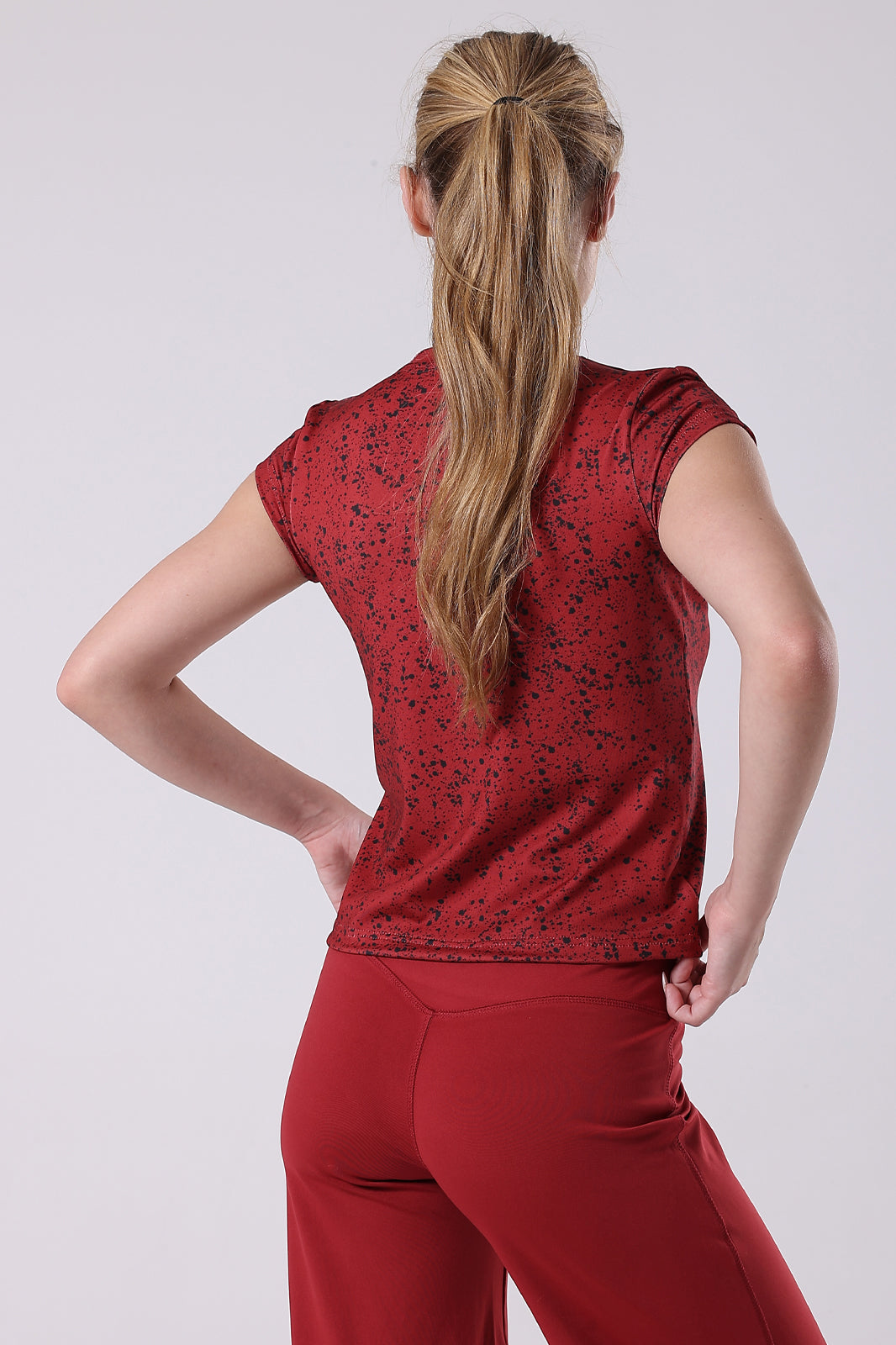 Ink Storm Print Cap Sleeve Top