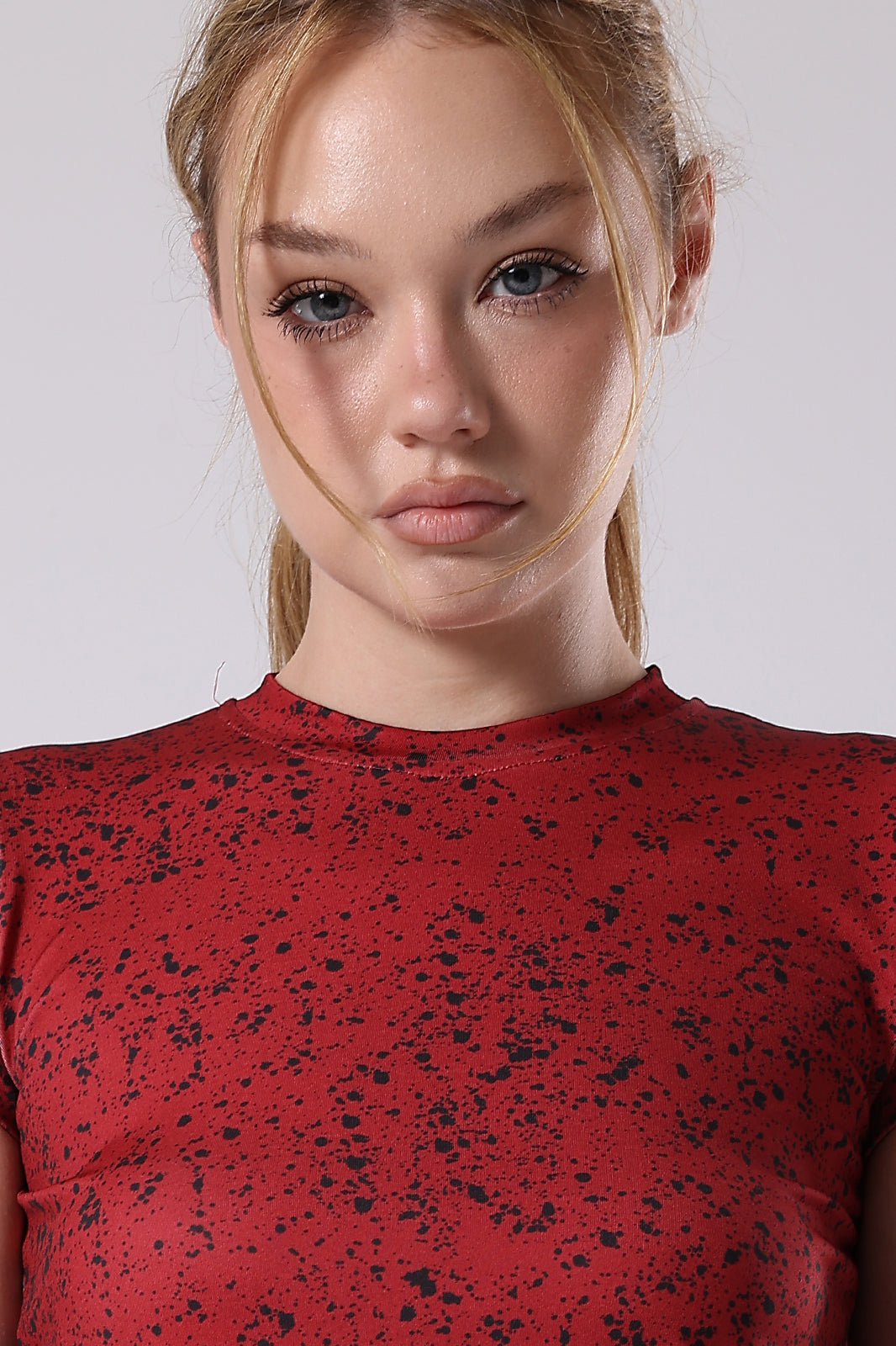 Ink Storm Print Cap Sleeve Top