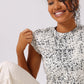 Ink Storm Print Cap Sleeve Top