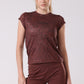 Ink Storm Print Cap Sleeve Top