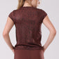 Ink Storm Print Cap Sleeve Top