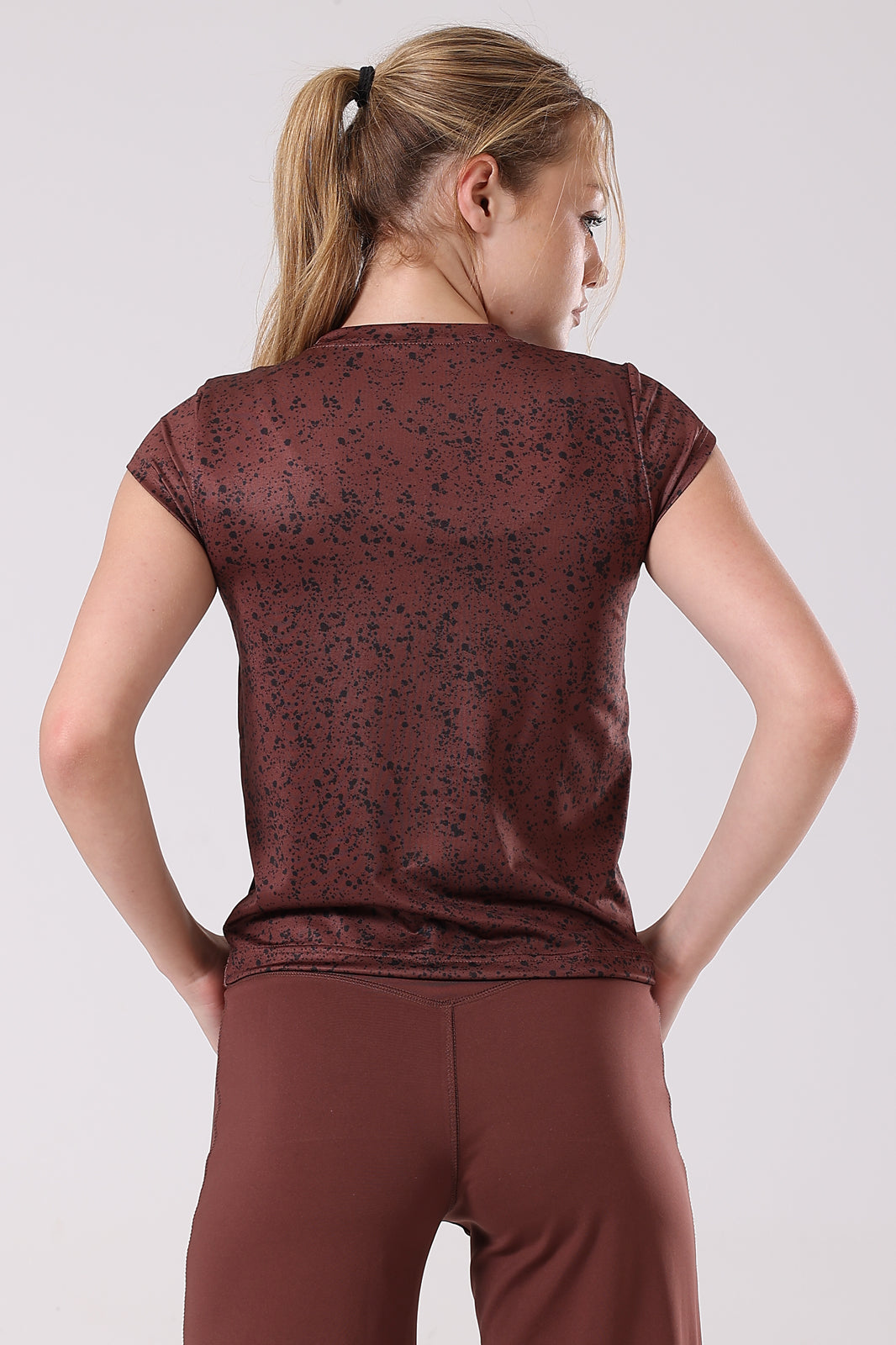 Ink Storm Print Cap Sleeve Top