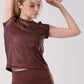Ink Storm Print Cap Sleeve Top