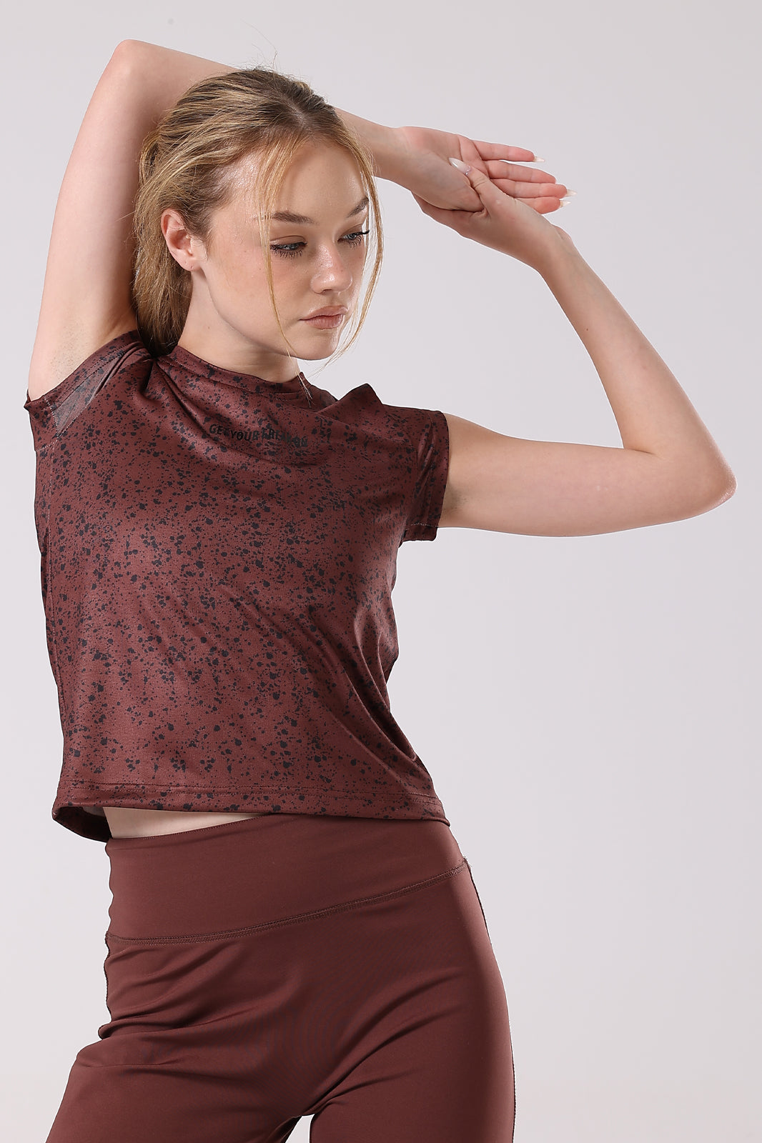 Ink Storm Print Cap Sleeve Top