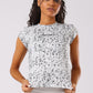 Ink Storm Print Cap Sleeve Top