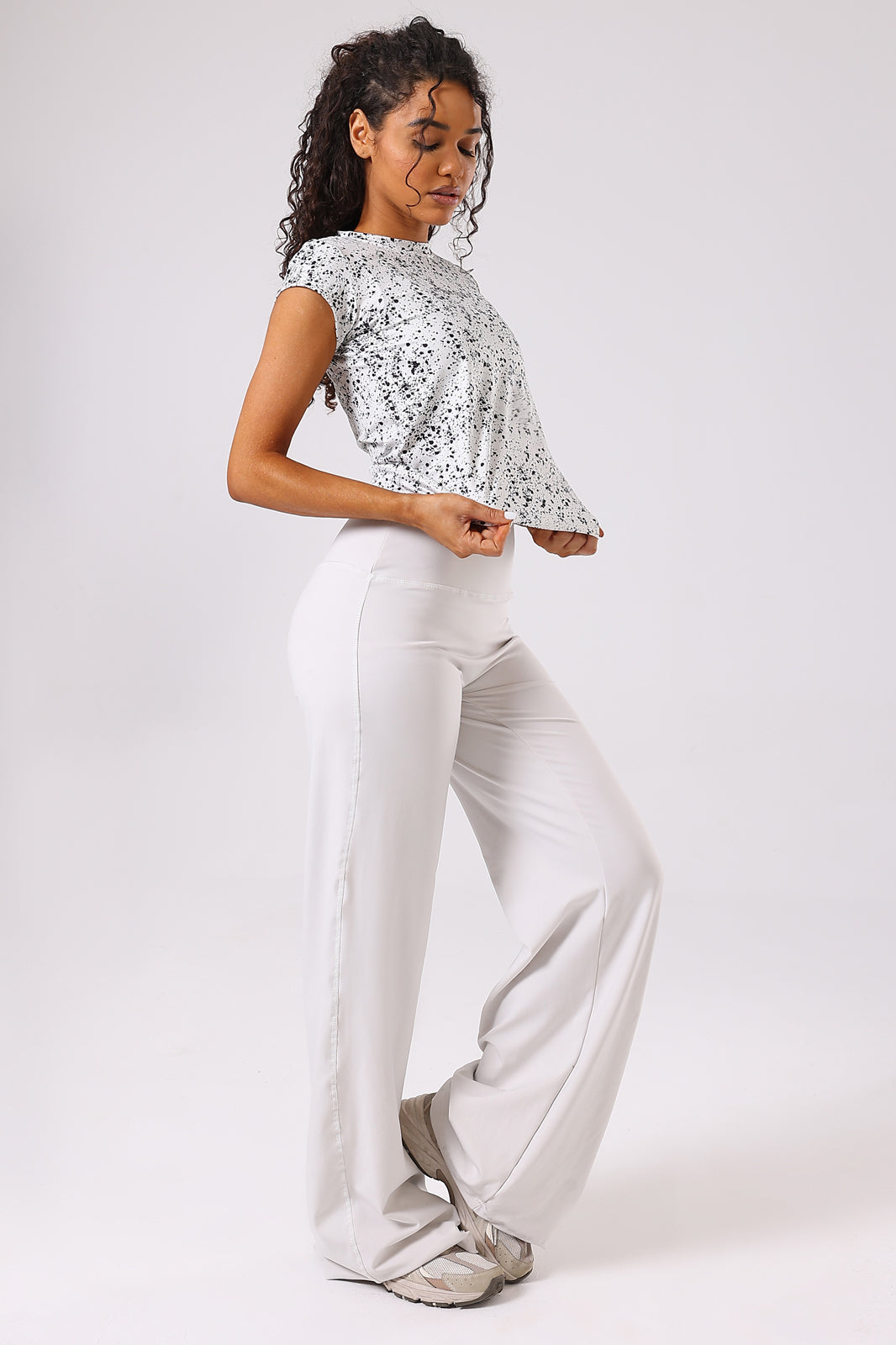 Ink Storm Print Cap Sleeve Top