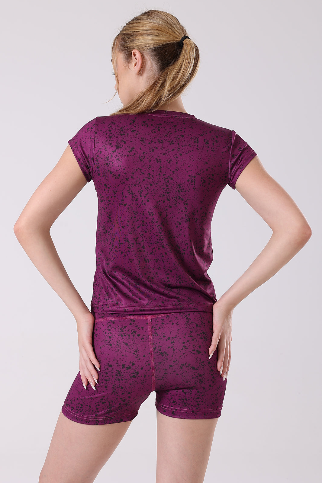 Ink Storm Print Cap Sleeve Top