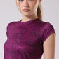 Ink Storm Print Cap Sleeve Top