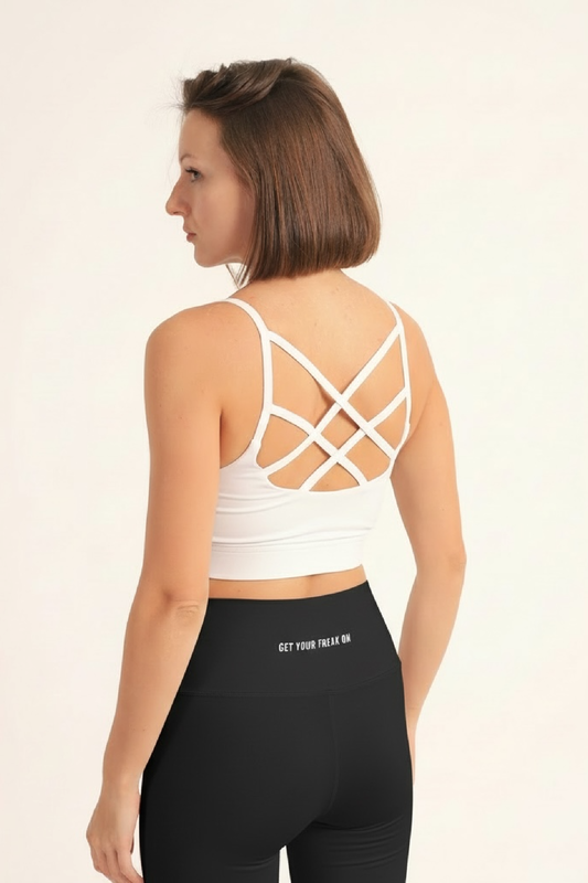 White Multi Strap Sports Bra