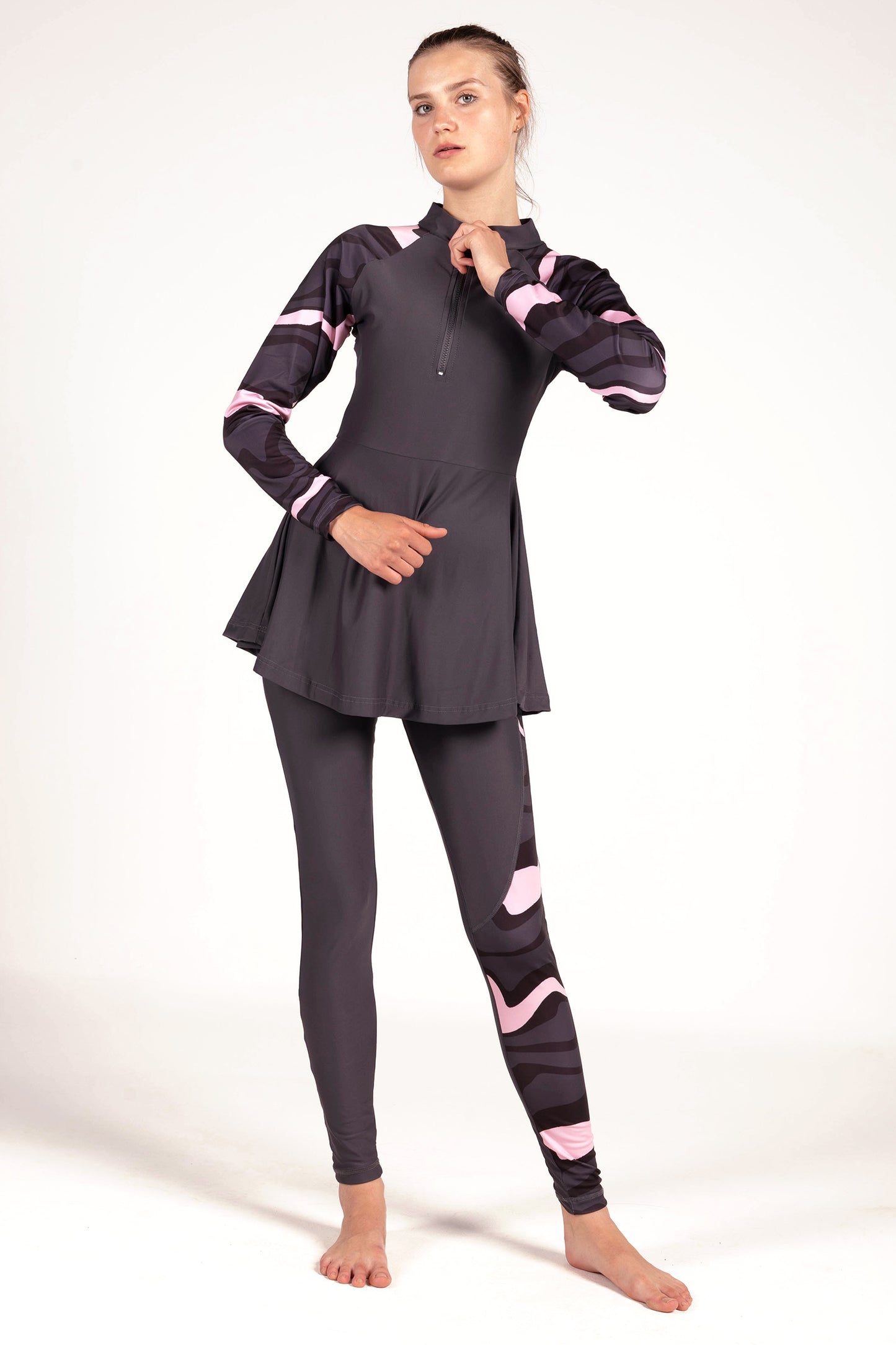 Strike Swirl Print Burkini Set - sets, matching activewear outfits